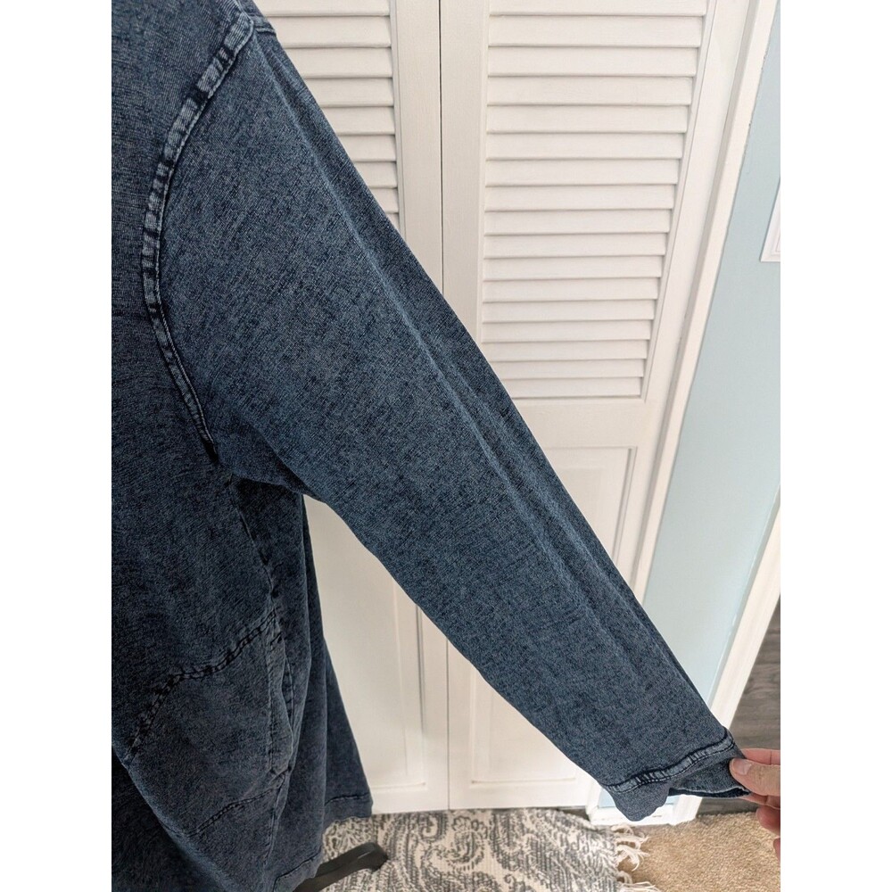 Jane & Delancey Boutique Dress 2X Blue Denim Look Knit Stretch Casualcore Comfy - Picture 4 of 11